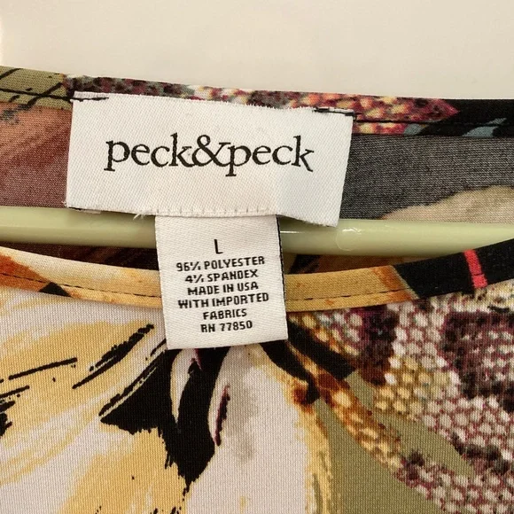 Peck & Peck Women's 3/4 Sleeve Tops - Floral and Abstract Multicolor - Picture 3 of 7